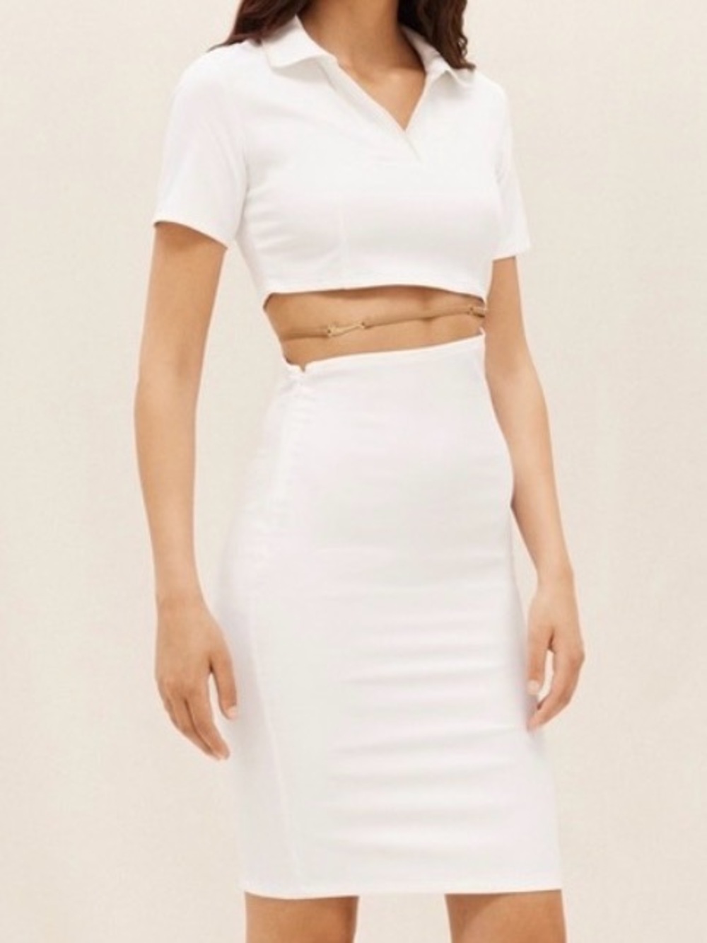 Nike x Jacquemus La Robe Polo Dress White Short-Sleeve Collared Cutout